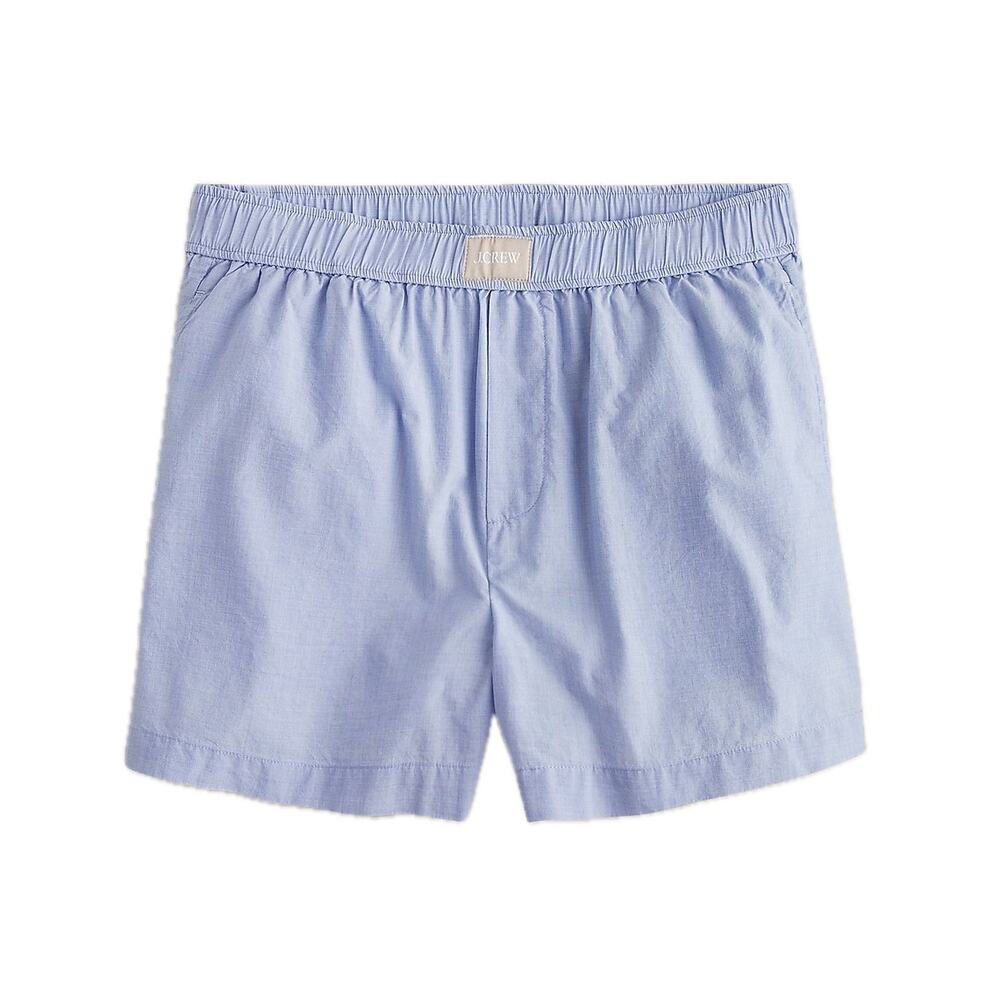 Women's J. Crew Hydrangea Blue Casual Lounge End on End Cotton Boxer Shorts